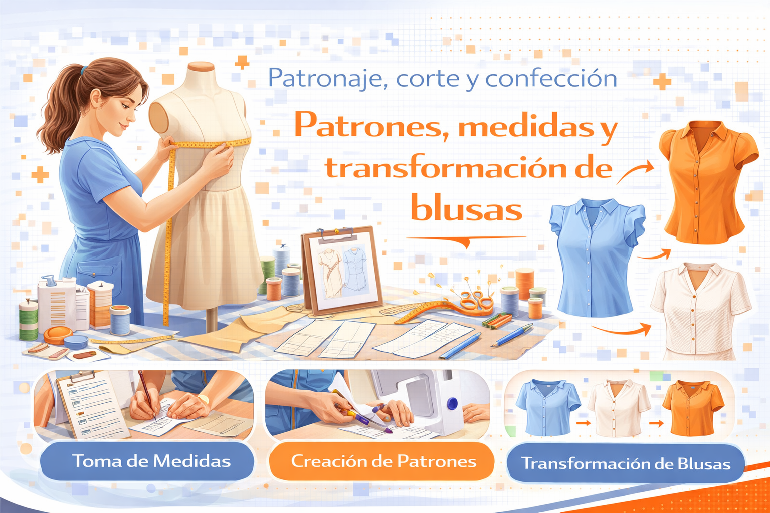 Patrones, medidas y transformación de blusa