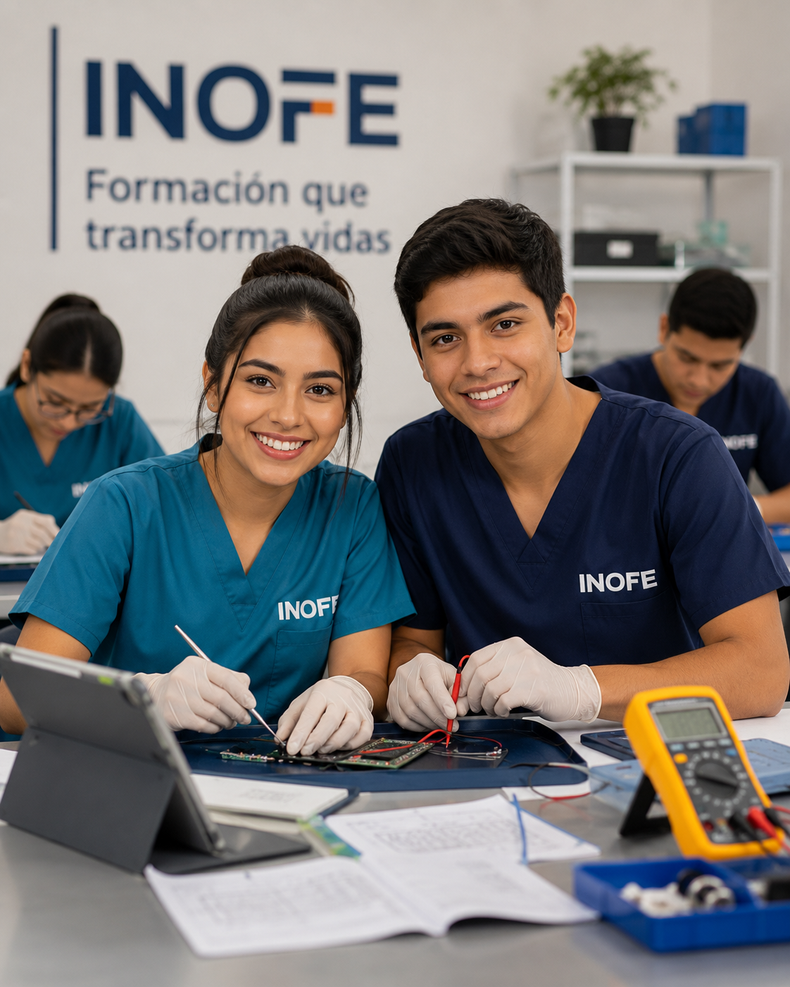 Estudiantes desarrollando actividades prácticas en INOFE